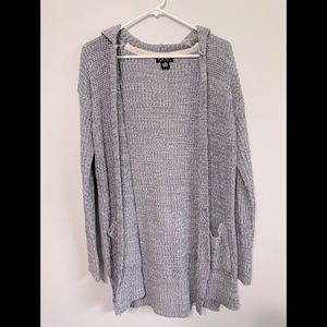 Light Blue Cardigan with Hood